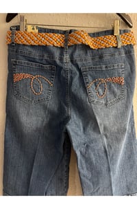 Image 10 of NWT Sz. 14 Apollo belted Beaded Denim Capri #914*19