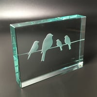 Image 1 of Birds On A Wire Glass Block