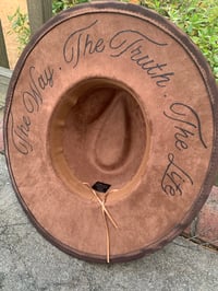 Image 4 of "Bees and Flowers" Hand-Burned Wide Brim Hat