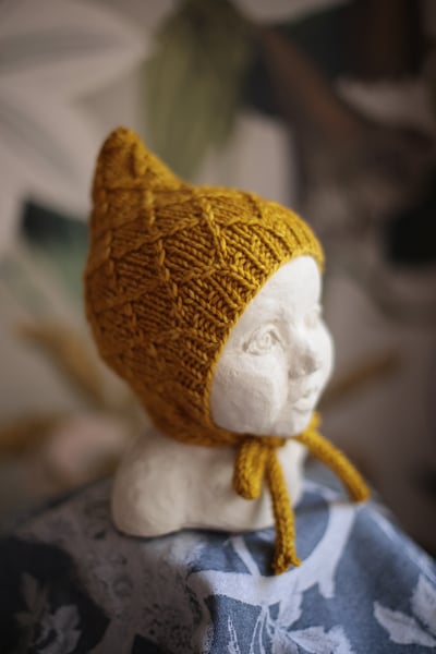 Image of Pixiehat Pierrot, mustard Yellow, size 0-3 month