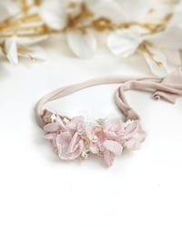 Image 2 of Newborn headband for photoshoot | pale pink | small flowers