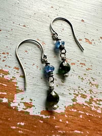 Image 20 of kyanite and green tourmaline earrings