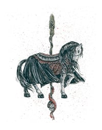 Image 4 of Set 4 - Carousel of Nightmares -  Carrie / My Bloody Valentine / Phantom Horse 9x7 Signed Art Prints