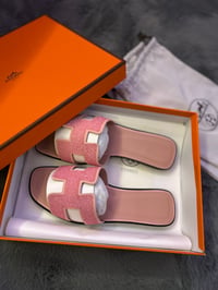 Image 1 of Glittery pink H sliders 🌸