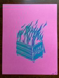 Image 3 of 'Love Thyself' blockprints