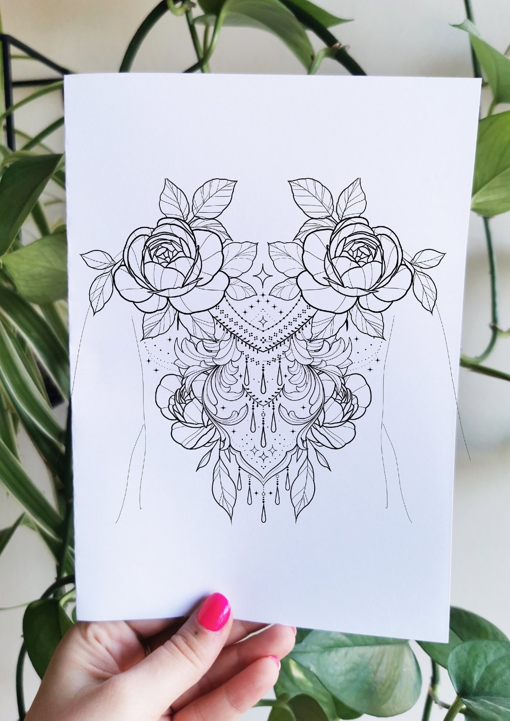 Image of Dos Ornement Floral Acanthe Bijoux