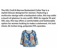 Image 3 of New XXL Croft & Barrow Bedazzled Collar Top #668*8