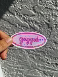 Image 3 of Gagged pink holographic sticker 