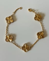 Image 2 of Clover Bracelet Gold and Silver Clover bracelet Stainless steel Four Leaf Clover Bracelet