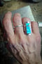 Image of Little Kingman & sterling silver rectangle ring