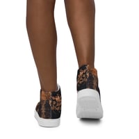 Image 3 of Dark Rose Gold Butterfly Design Goth Inspired Women’s High Top Canvas Shoes