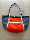 Large Heavy Duty Parachute Tote (Silver/Orange)