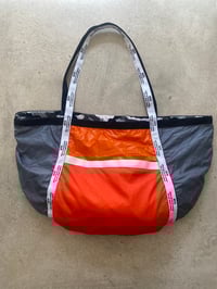 Image 1 of Large Heavy Duty Parachute Tote (Silver/Orange)