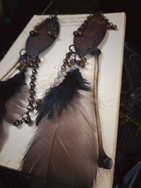 Image 2 of Empress feather & bone earrings 