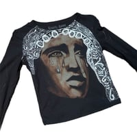 Image 2 of “BLEACH MARY” Custom Bleach Painted Longsleeve Baby Tee