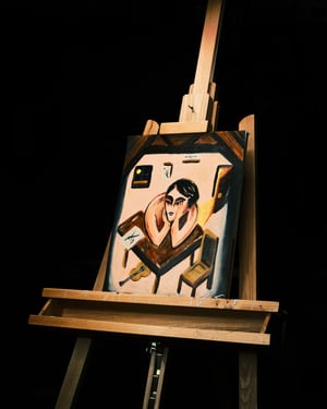Image of ‚The night is calling but I can’t go‘  oilpainting 