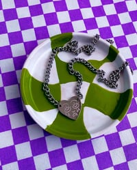 Image 1 of CRYING FACE ENGRAVED HEART CHAIN 
