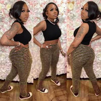 Brown & Black Fur Flar Pants 