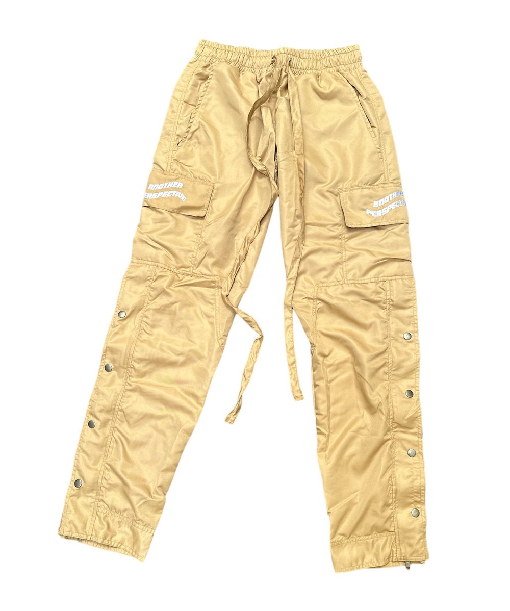 Image of Tan Lightweight Button Zip Pants