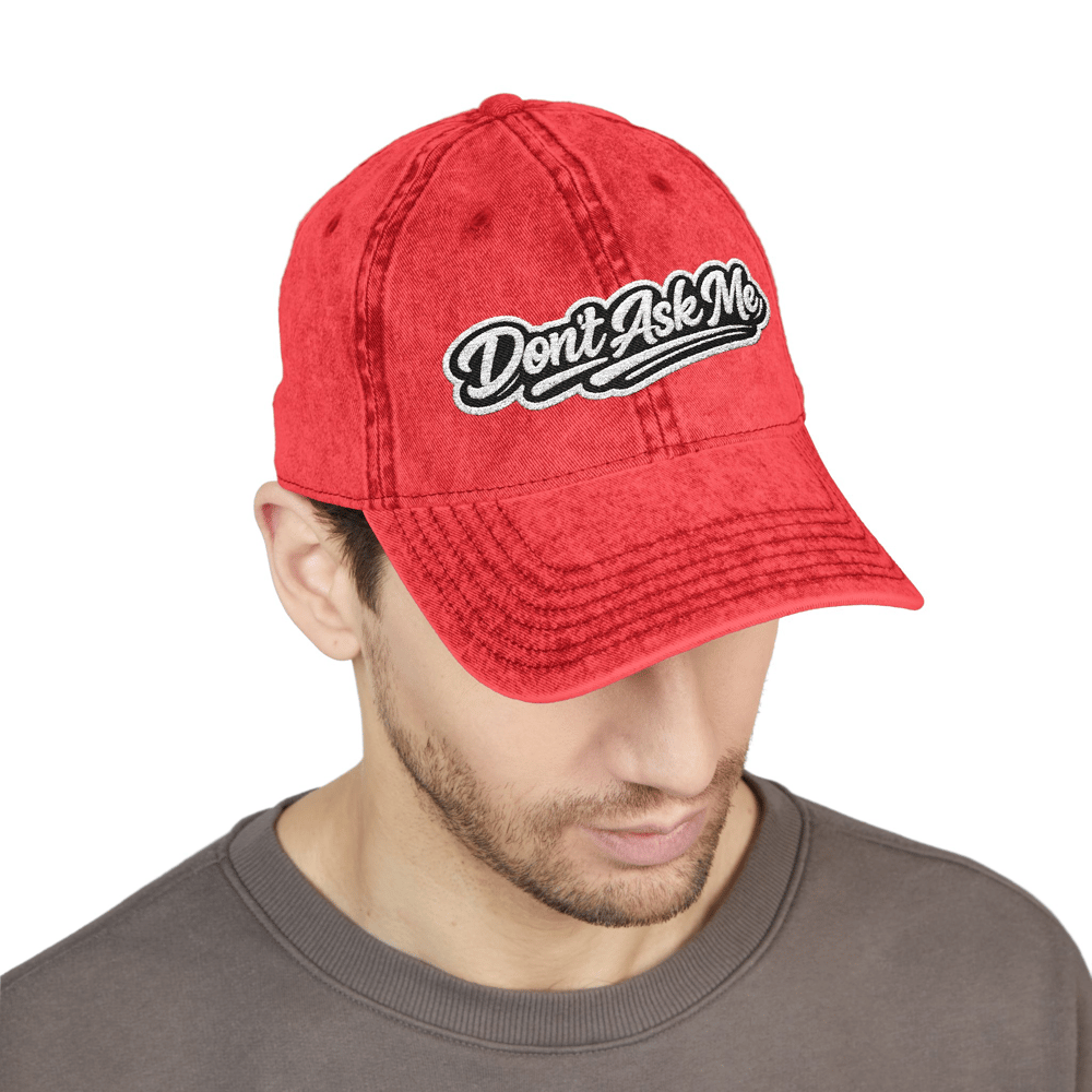 Image of Unisex Vintage Embroidered Cap — "Don't Ask Me" Distressed Baseball Hat