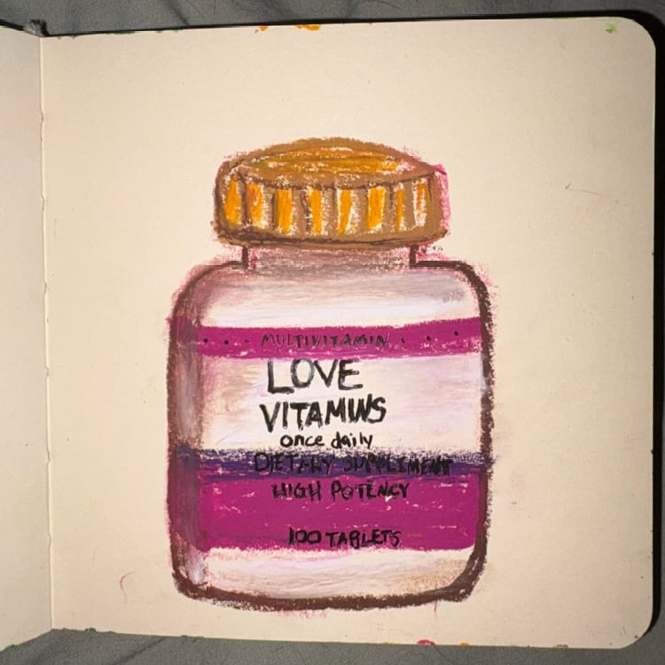 Image of love vitamins 5x5 mini art print