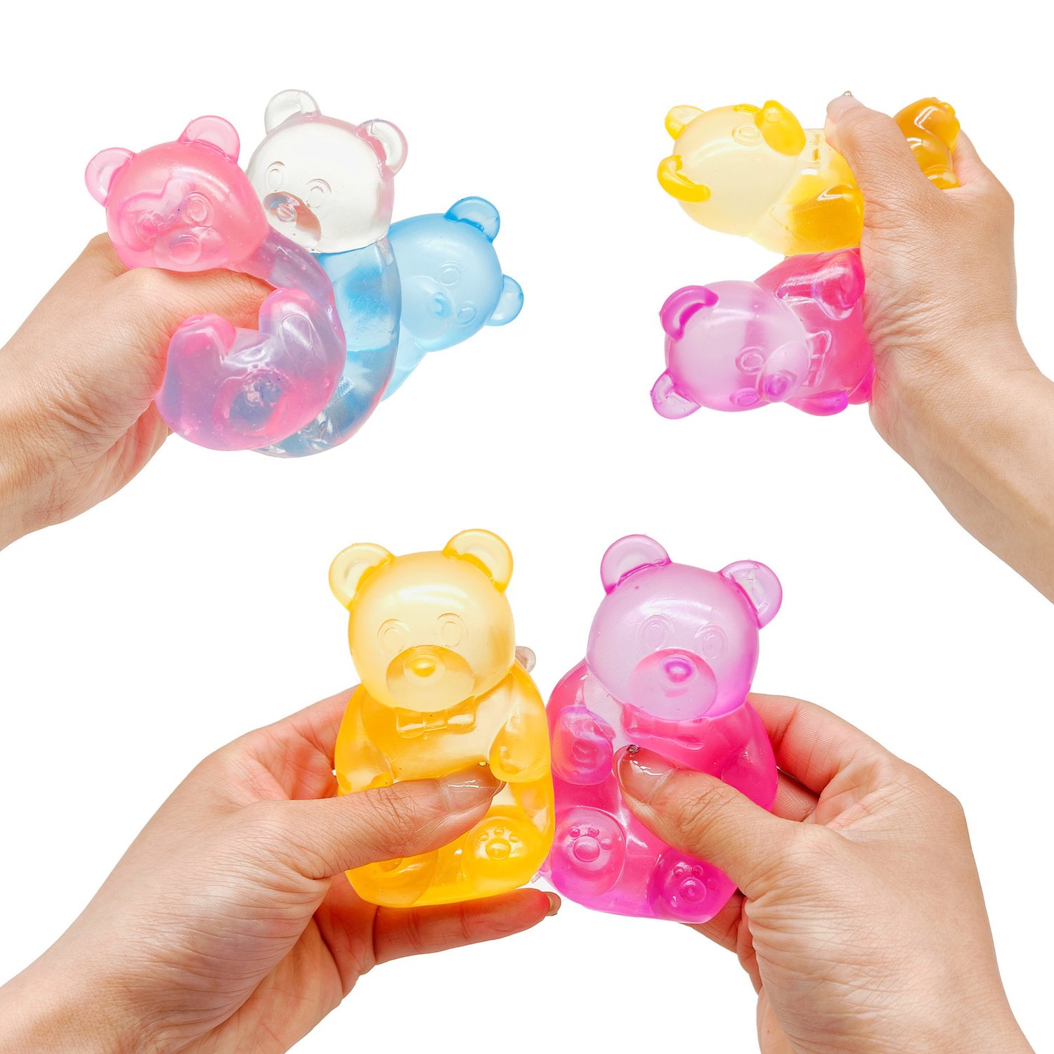 Image of 8cm NeeDoh Cute Gummy Bear Sensory Squeeze Toy with Jelly-like Filling Slow Rebound Stress Relief To