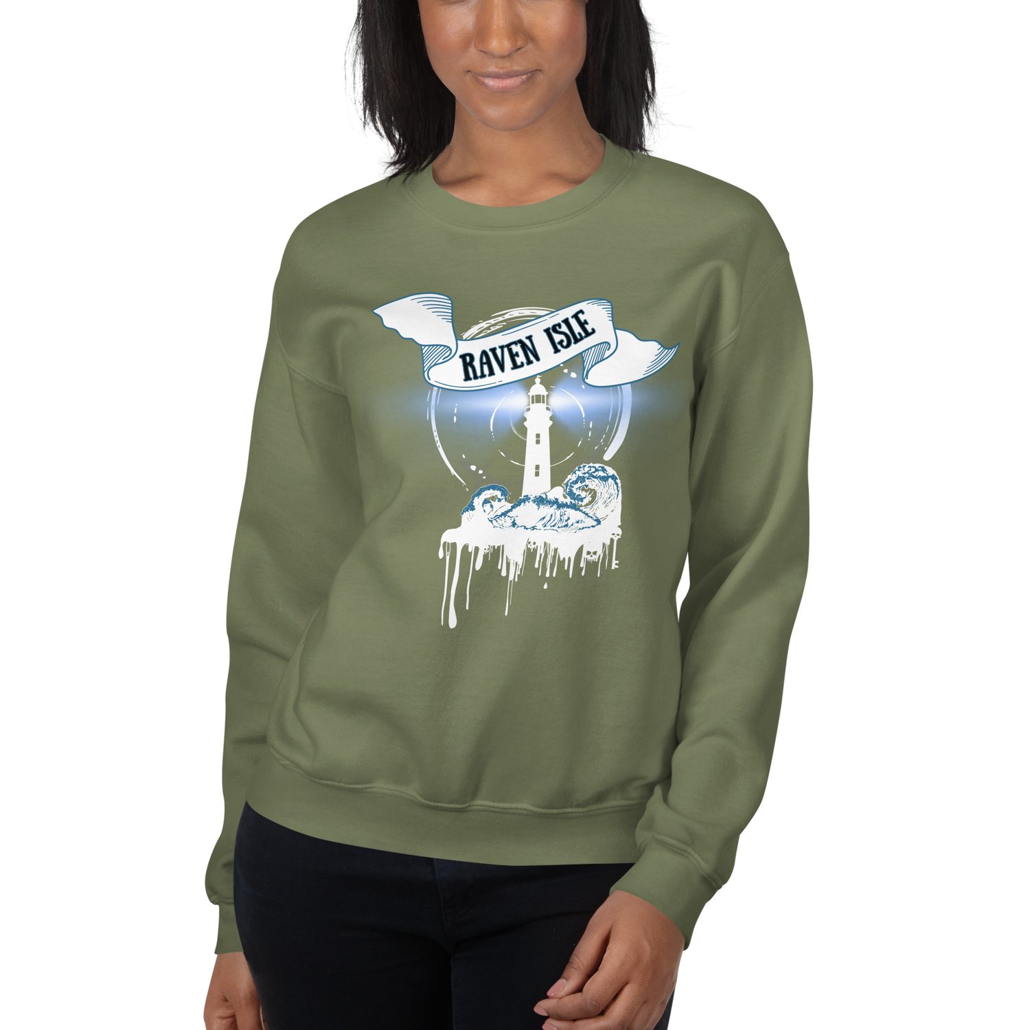 Image of Officially licensed does it hurt Raven Isle white Unisex Sweatshirt