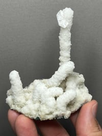 Image 2 of Quartz Stalagmite Coated With Aragonite & Clear Rhombohedral Calcite #2440