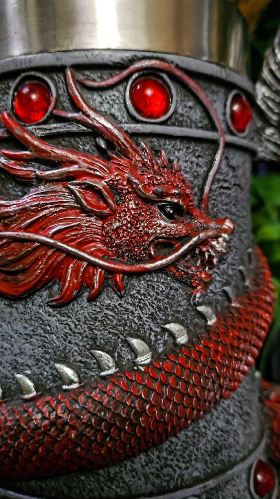 πThe Armored Kingdom Crimson Red Wrapped Dragon Mug