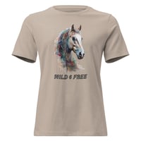 Image 1 of Women's Relaxed T-Shirt, Wild and Free Horse Tee