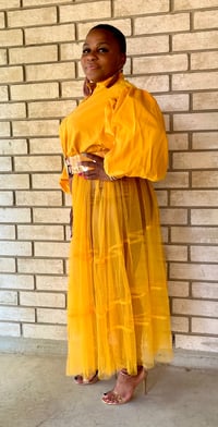 Image 3 of Dijon belle sleeve top w/mesh contrast