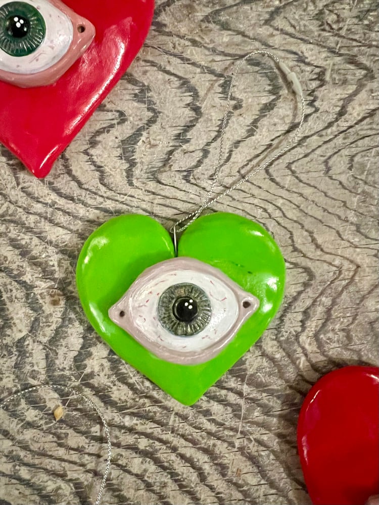 Image of Lime Green Eyeball Heart