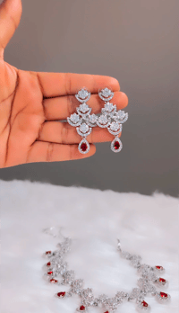 Image 3 of Runa-Stunning AD Necklace Set  with Earrings