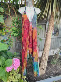 Image 1 of Mykonos tie dye jewelled jumpsuit - Rainbow