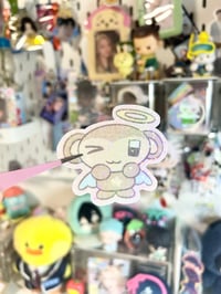 Image 2 of angelic monke die cut sticker