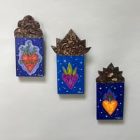 Image 2 of Night Hearts Series-paintings with tin