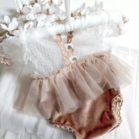 Image 2 of Newborn girls body-dress| Bessie | light brown | white