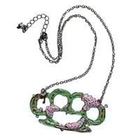 Image 1 of zombie brass knuckle necklace 