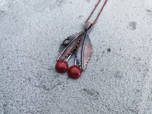 Cherry pendant with ladybug 