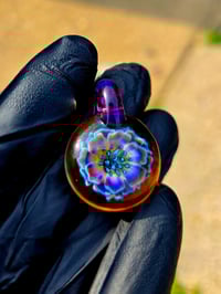 Image 3 of psychedelic sunflower pendant 💜🌸✨️