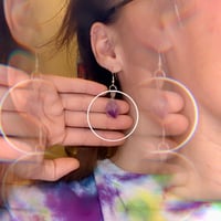 Image 3 of Amethyst Hoop Earrings 