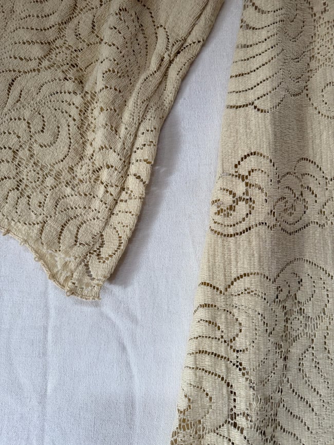 vintage cotton crochet lace angel sleeve dress