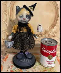 Image 4 of Folk Art Halloween Cat Witch Doll creation 