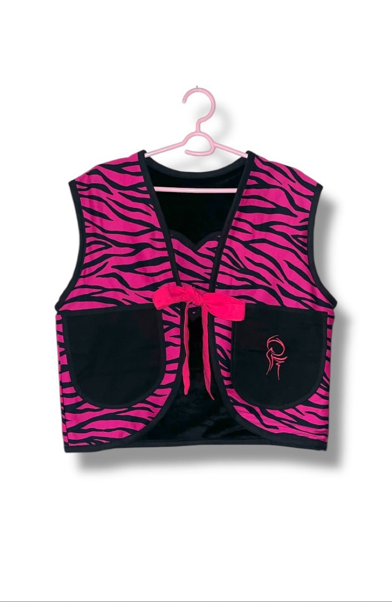 Image of Pink zebra vest 2in1