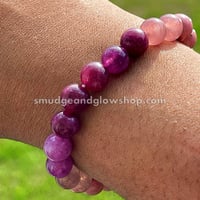 Image 5 of Strawberry Quartz, Rose Quartz, Rhodonite & Moonstone Bracelet (Just 3 left!)