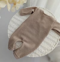 Image 2 of Newborn boys romper Rolando | dark beige