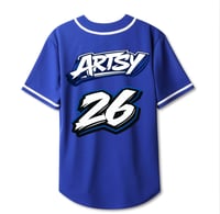Image 3 of Artsy City Of Champs Blue Baseball Jersey 