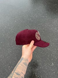 Image 5 of GREEN BRIM MAROON UPSIDE DOWN LA DODGERS CUSTOM FITTED CAP