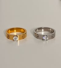 Image 1 of LOVE RING WITH STONE 5MM