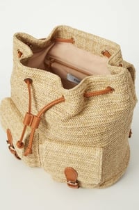 Image 4 of Leather Straw Backpack 